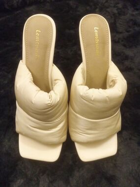 Lemonade Cream Padded Slide Heels